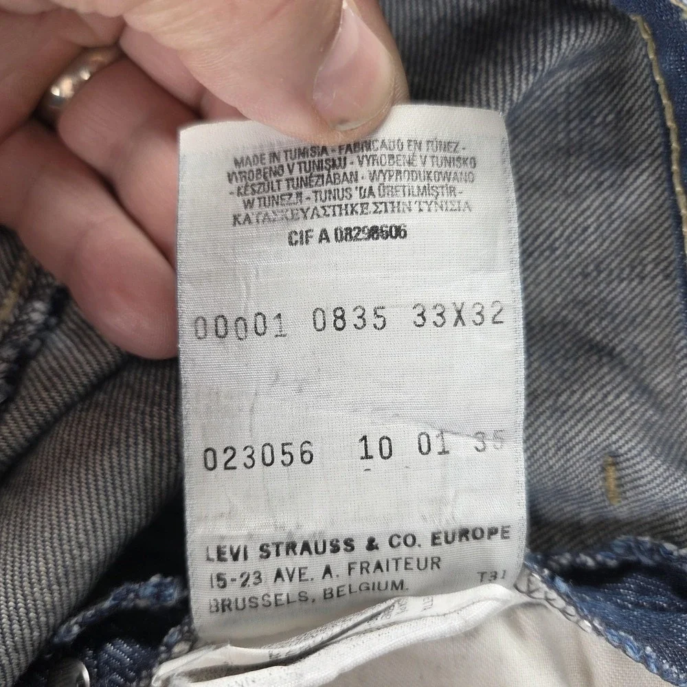 Vintage Levis Engineered Jeans Mens 33x32 Blue Medium Wash Twisted Button Fly